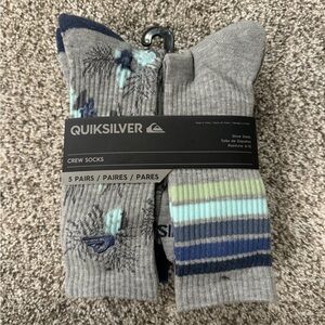 NWT Quicksilver Men’s Crew Socks 6-12 Multicolor